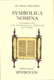 Portada de Symbolica Nomina. Hermenéutica espiritual del libro.